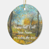 Golden Herbst in einem Eichenhain Aquarell Keramik Ornament (Links)