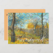 Golden Herbst in einem Eichenhain Aquarell Postkarte (Vorne/Hinten)