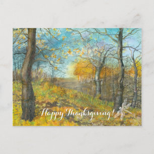 Golden Herbst in einem Eichenhain Aquarell Postkarte