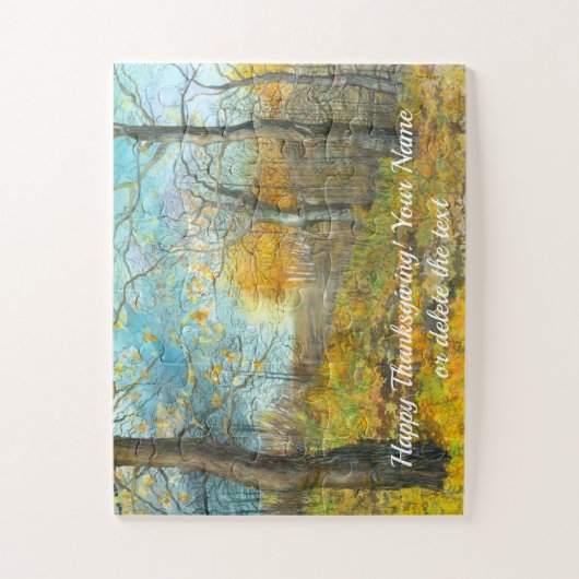 Golden Herbst in einem Eichenhain Aquarell Puzzle (Vertikal)