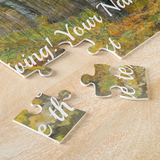 Golden Herbst in einem Eichenhain Aquarell Puzzle (Seite)