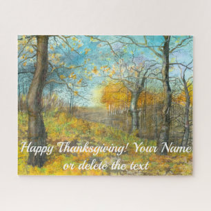 Golden Herbst in einem Eichenhain Aquarell Puzzle