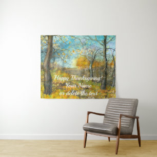 Golden Herbst in einem Eichenhain Aquarell Wandteppich