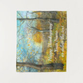 Golden Herbst in einem Eichenhain Aquarell Wandteppich (Vorderseite)