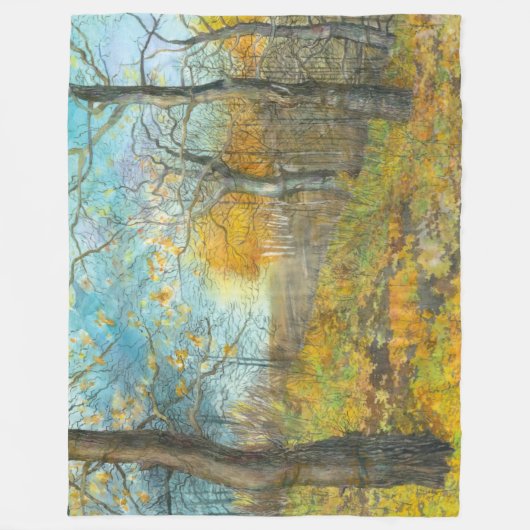 Golden Herbst in einem Eichenhain Fleecedecke (Vorderseite)