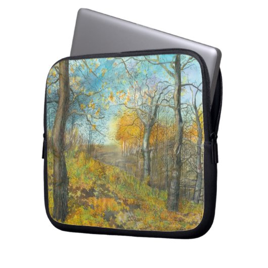 Golden Herbst in einem Eichenhain Laptopschutzhülle (Vorderseite Links)