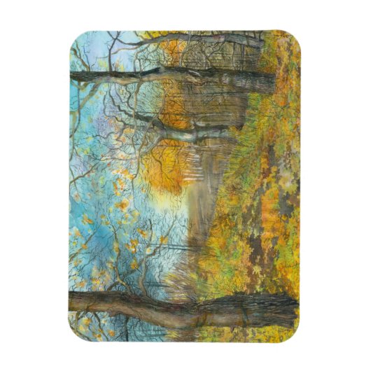 Golden Herbst in einem Eichenhain Magnet (Vertikal)