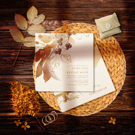 Golden Herbst Wedding Berries ID655 Einladung