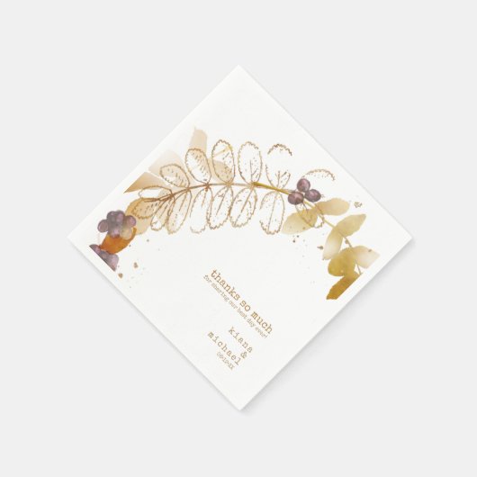 Golden Herbst Wedding Berries ID655 Serviette (Ecke)