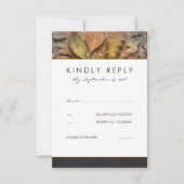 Golden Herbstlaubs Wedding RSVP Card (Vorderseite)