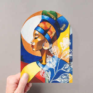 Golden Heritage Afrikanische Frau Kunst Acryl Einl Acryleinladungen