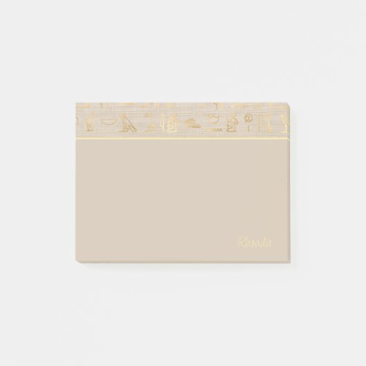 Golden Hieroglyph Lined Elegante Post-it Klebezettel (Vorderseite)