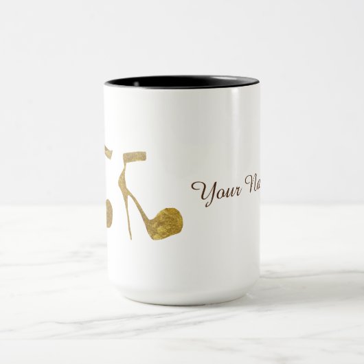 Golden High Heel Shoes Individuelle Name Tasse (Zentrum)