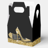 Golden High Heels Confetti Stripe Elegantes Schwar Geschenkschachtel (Geöffnet)