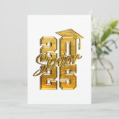 Golden High School Abschluss 2025 Einladung (Stehend Vorderseite)