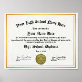 Golden High School Diploma, GED Poster (Vorne)