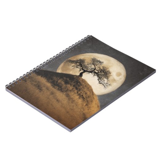 Golden Hill Moonlit Tree Notebook Notizblock (Linke Seite)