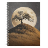 Golden Hill Moonlit Tree Notebook Notizblock (Vorderseite)