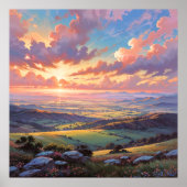 Golden Hills - Lebhafte Landschaft Poster (Vorne)