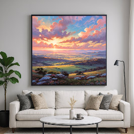 Golden Hills - Lebhafte Landschaft Poster