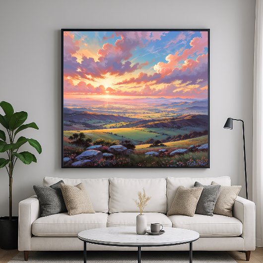 Golden Hills - Lebhafte Landschaft Poster