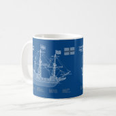 Golden Hind - Schiffskollektorpläne ABD Kaffeetasse (Vorderseite Links)