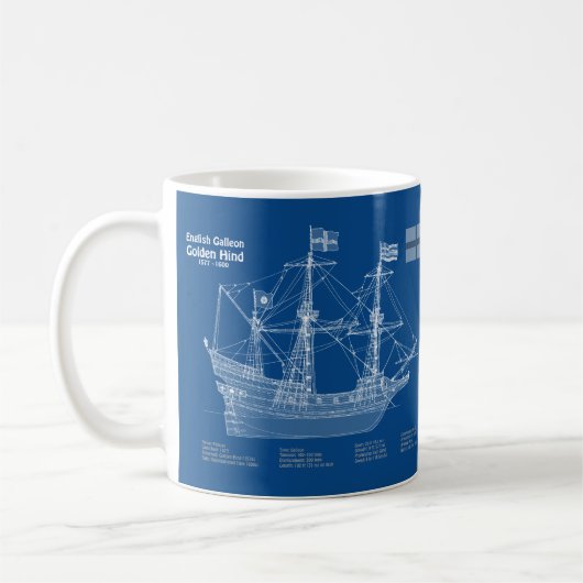 Golden Hind - Schiffskollektorpläne ABD Kaffeetasse (Links)