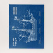 Golden Hind - Schiffskollektorpläne ABD Puzzle (Vertikal)