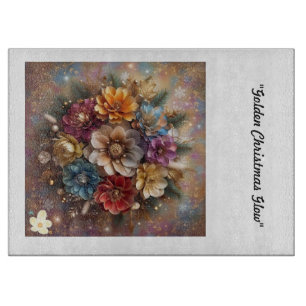 "Golden Holiday Florals" Schneidebrett