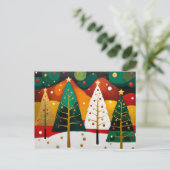 Golden Holiday Grove Feiertagspostkarte (Stehend Vorderseite)