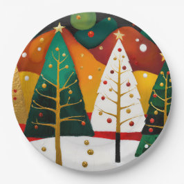 Golden Holiday Grove Pappteller