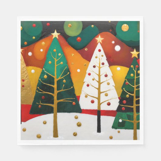 Golden Holiday Grove Serviette (Vorderseite)