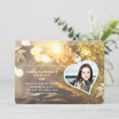 Golden Holiday Heart Foto Beileid Danke Karte (Stehend Vorderseite)