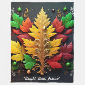 "Golden Holiday Magic" Fleecedecke (Vorderseite)