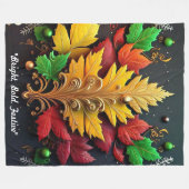 "Golden Holiday Magic" Fleecedecke (Vorderseite (Horizontal))