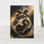 Golden Holiday Ornament Greeting Card Karte (Vorderseite)