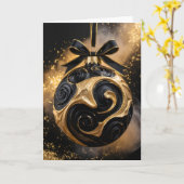 Golden Holiday Ornament Greeting Card Karte (Gelbe Blume)