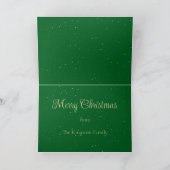 Golden Holiday Retrieve Frohe Weihnachtskarte Grün Einladung (Innenseite)