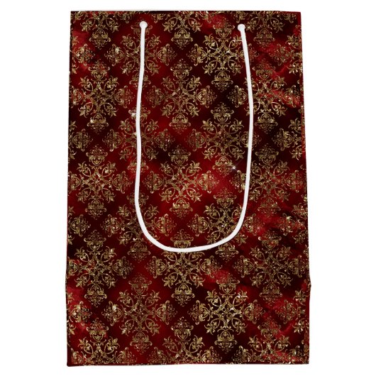 Golden Holiday Sparkle Mittlere Geschenktüte (Rückseite)