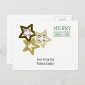Golden Holiday Stars Feiertagspostkarte (Vorne/Hinten)