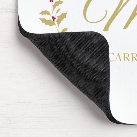 Golden Holly Branches Future MRS Bride to Be Quote Mousepad (Ecke)