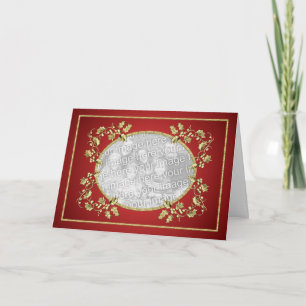 Golden Holly Foto Card Feiertagskarte