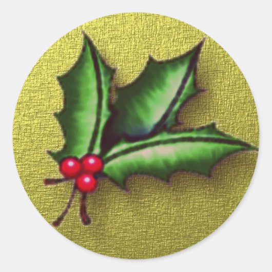 Golden Holly Sticker Letter Siegel (Vorderseite)