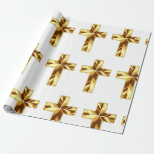 GOLDEN HOLY CROSS GESCHENKPAPIER