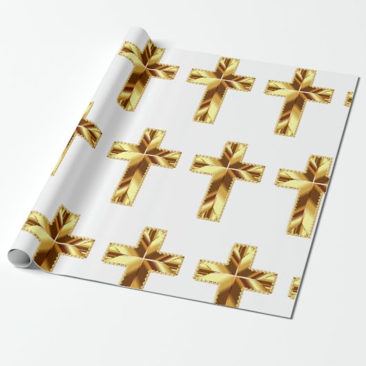 GOLDEN HOLY CROSS GESCHENKPAPIER (Ungerollt)