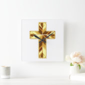 GOLDEN HOLY CROSS QUADRATISCHE WANDUHR (Zuhause)