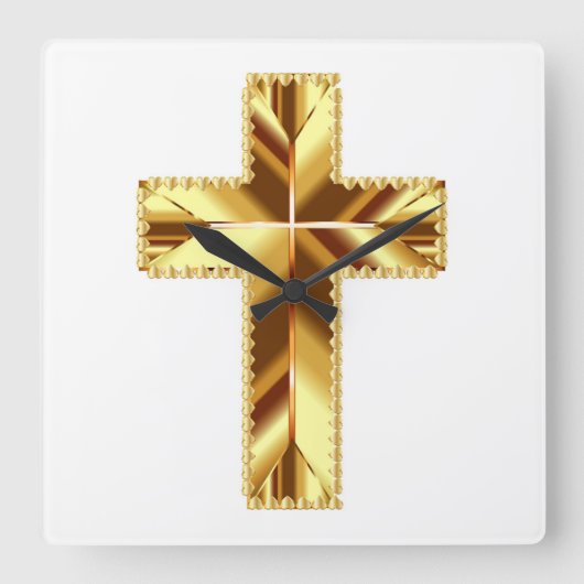 GOLDEN HOLY CROSS QUADRATISCHE WANDUHR (Vorderseite)