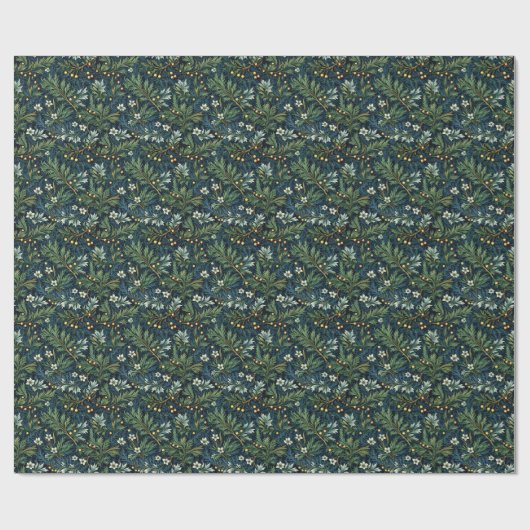 Golden Holy und Winter Foliage Geschenkpapier (Flach)