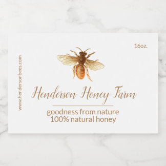Golden Honey Bee Jar Label Lebensmitteletikett