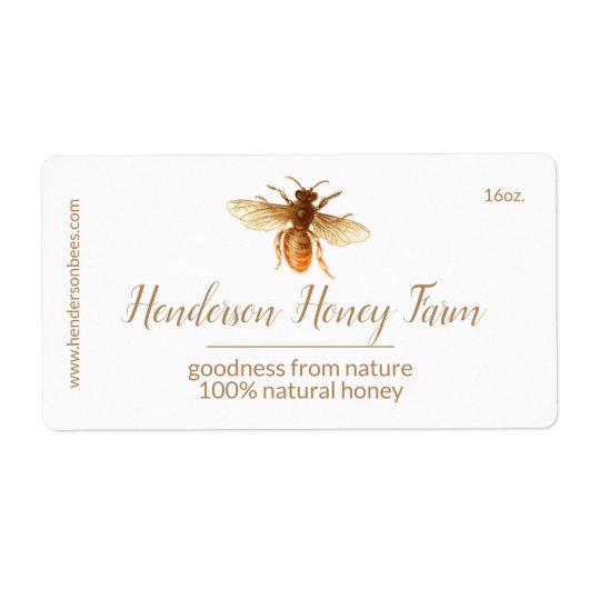 Golden Honey Bee Label (Vorne)
